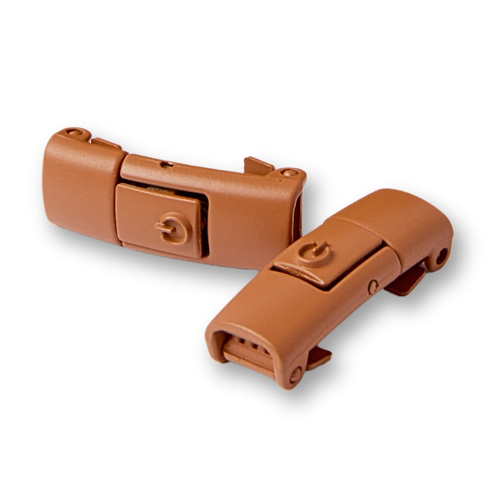 Brown Press-lock Buckles (1 Pair)