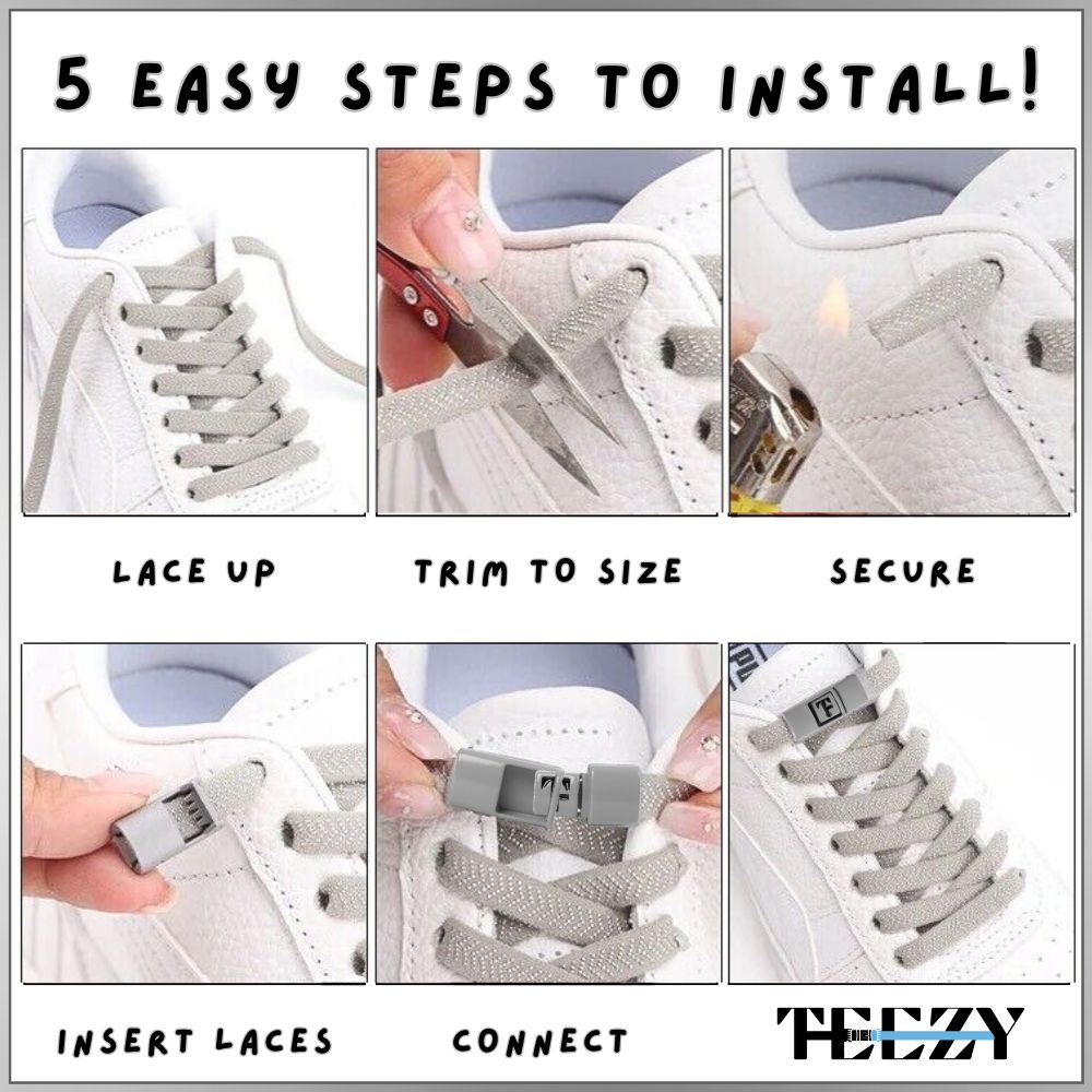 Black Accelerator No-Tie Shoe Laces