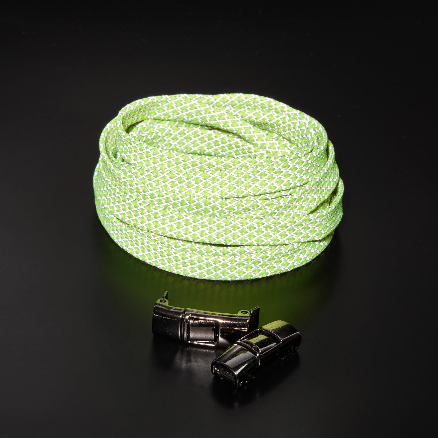 Green Afterglow No-Tie Shoe Laces