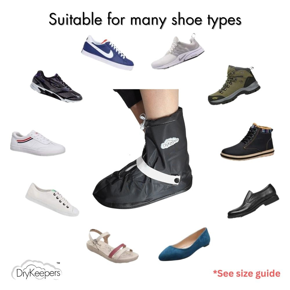 DryKeepers Waterproof Shoe Covers - Black