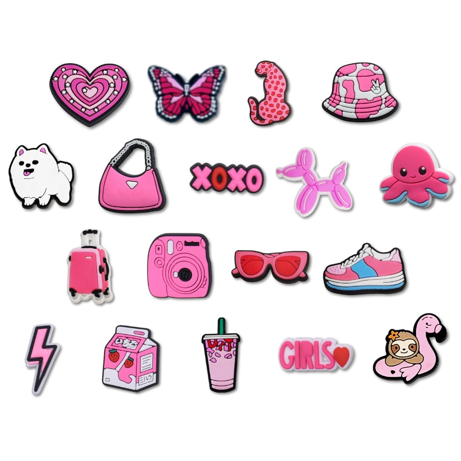 Pink Shoe Charms - Pack of 18