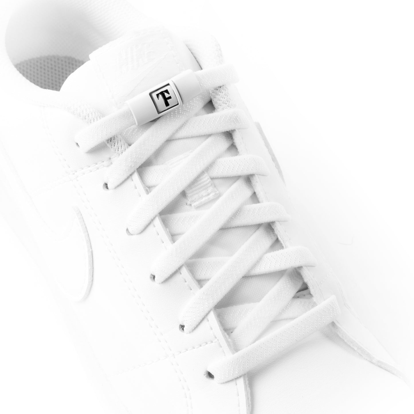 White Accelerator No-Tie Shoe Laces + Snap-Lock™️