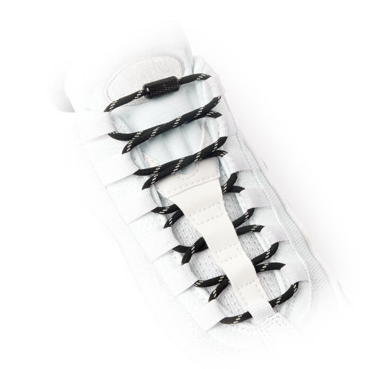 Black x White Round Elastic Shoe Laces